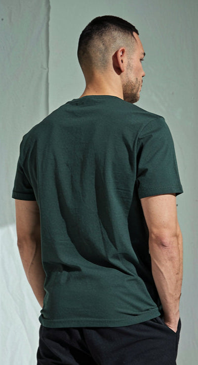 Dark Green Color Crew-Neck T-Shirt