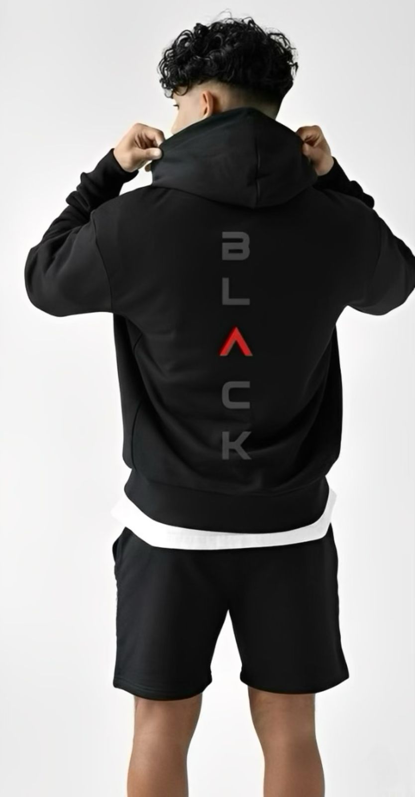 B-L-A-C-K Printed Black Hoodie