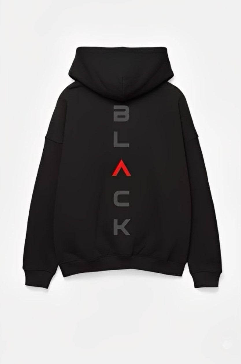 B-L-A-C-K Printed Black Hoodie