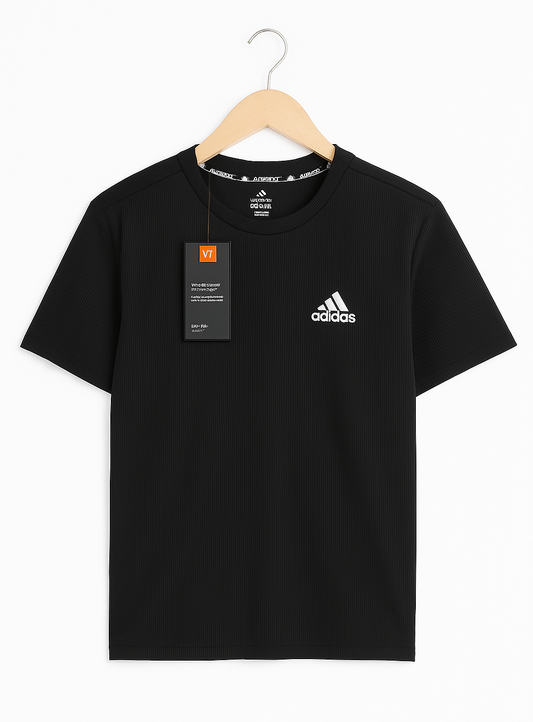 Adi-das printed Dry-Fit T-Shirt Black color