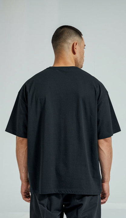 Black Color Drop-Shoulder T-Shirt