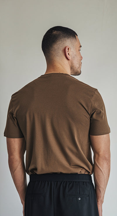 Brown Color Crew-Neck T-Shirt