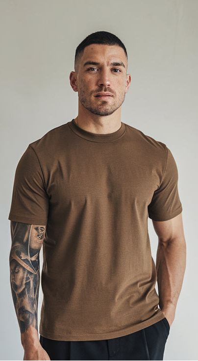 Brown Color Crew-Neck T-Shirt