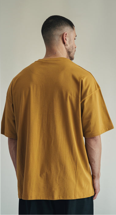 Mustard Color Drop-Shoulder T-Shirt