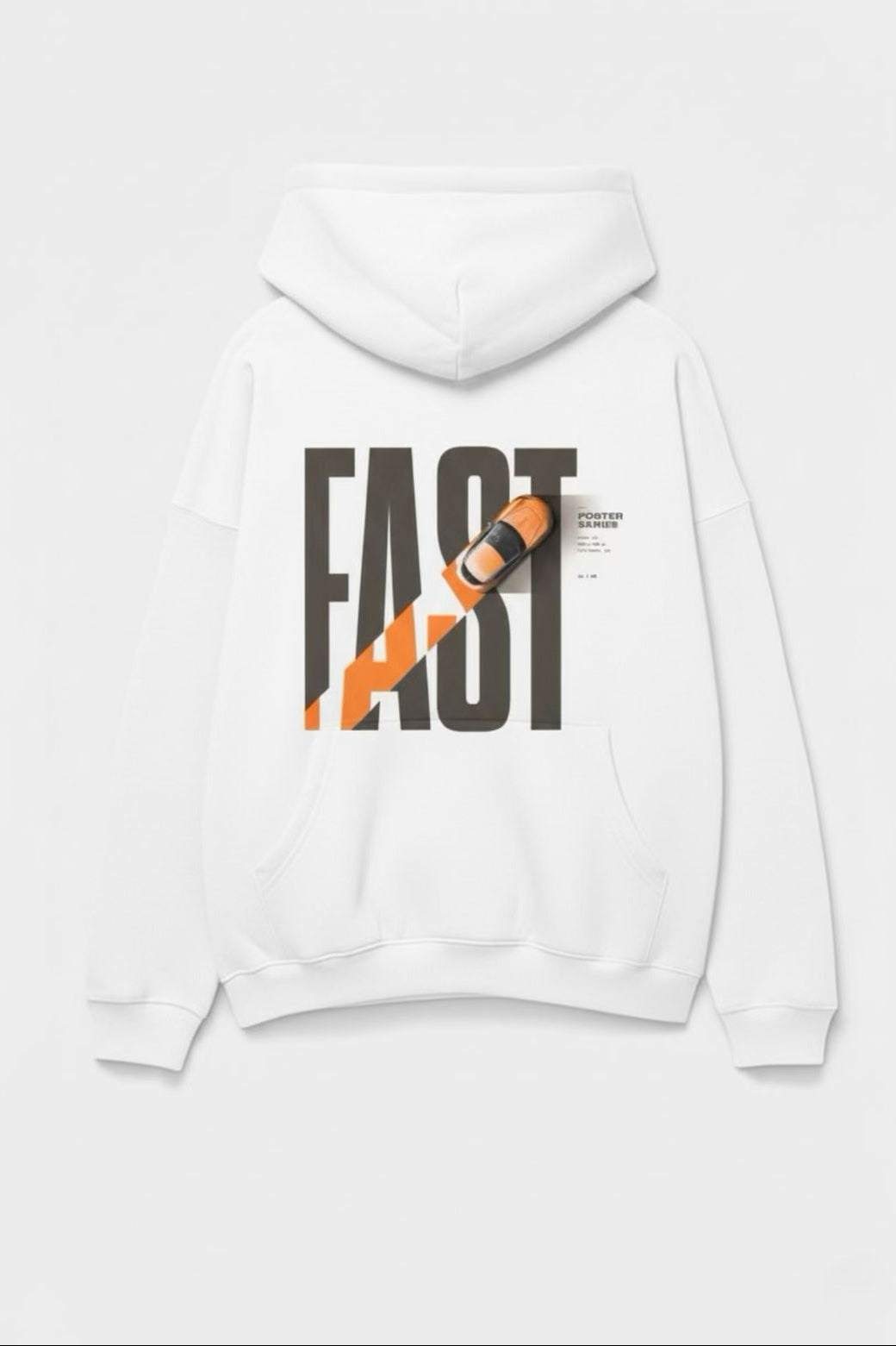 Fast Printed White Hoodie