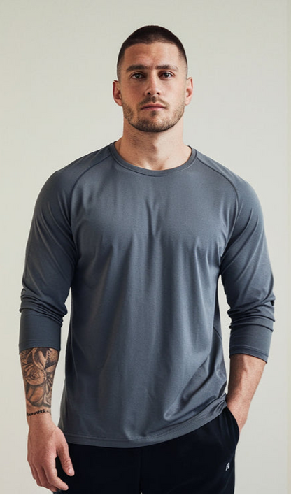 Grey Color Full Sleeves T-Shirt