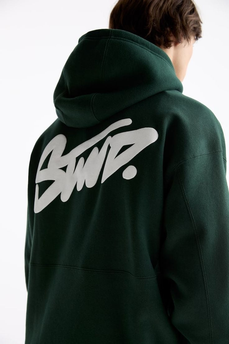 STWD Bottle Green Color Hoodie
