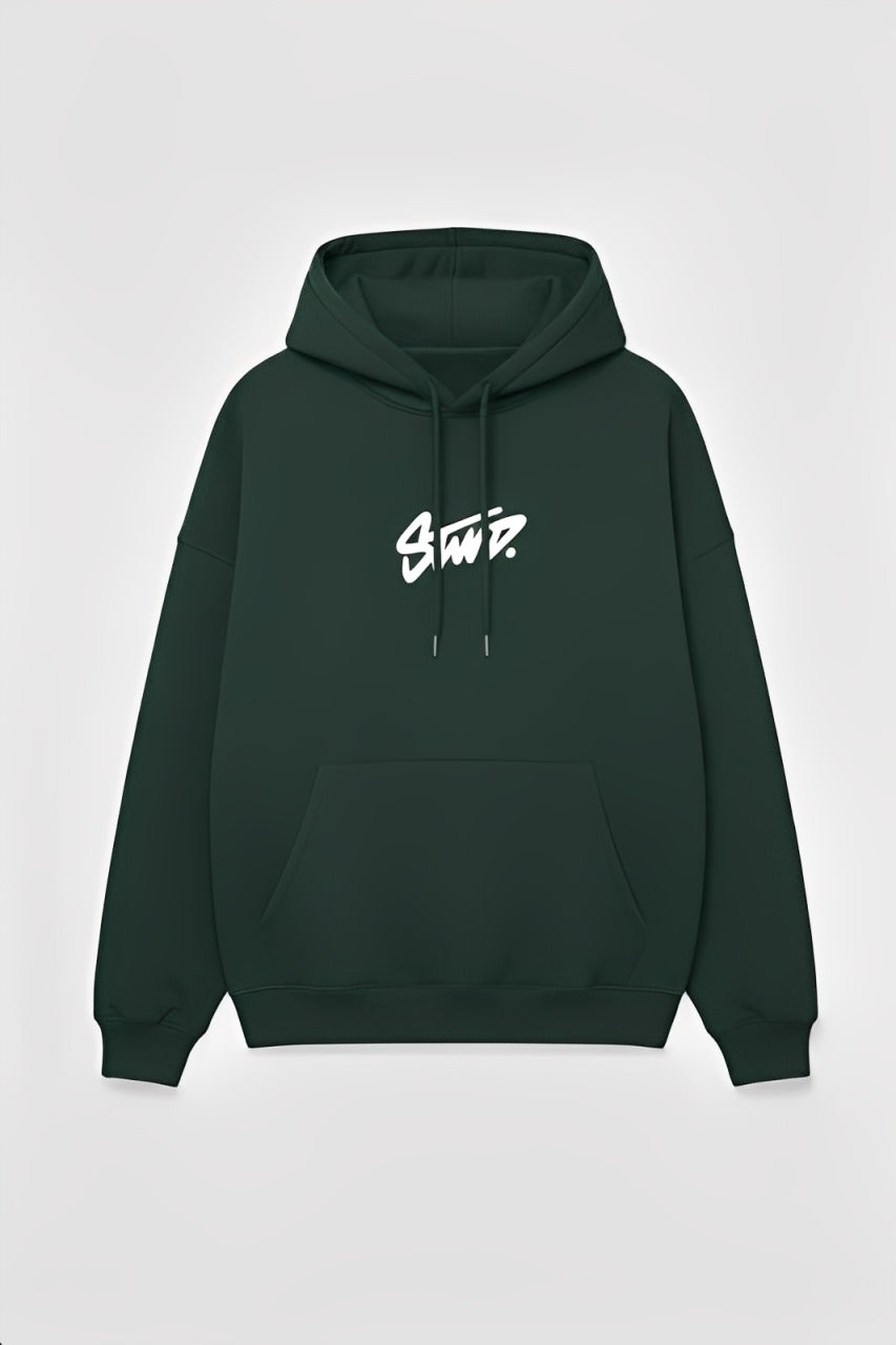 STWD Bottle Green Color Hoodie