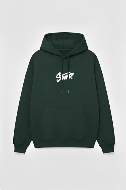 STWD Bottle Green Color Hoodie