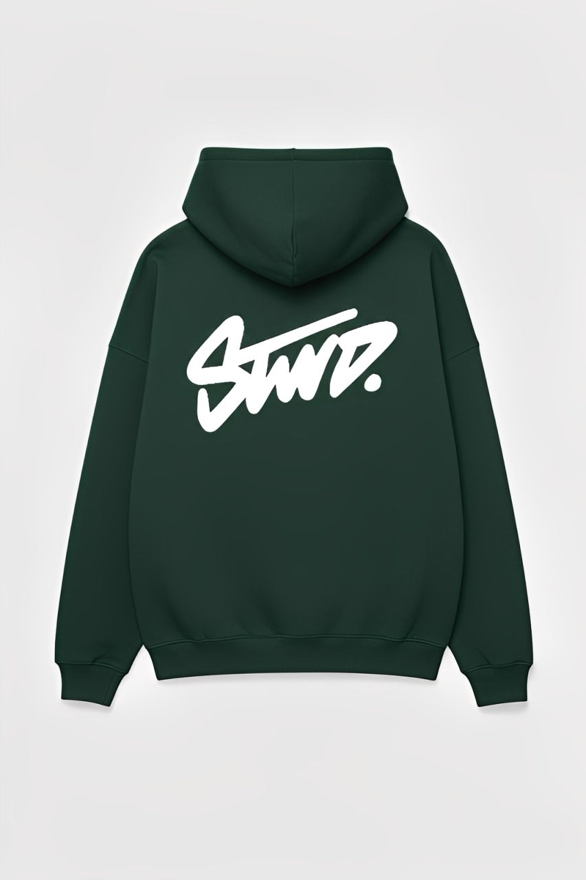 STWD Bottle Green Color Hoodie