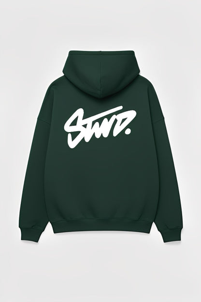 STWD Bottle Green Color Hoodie