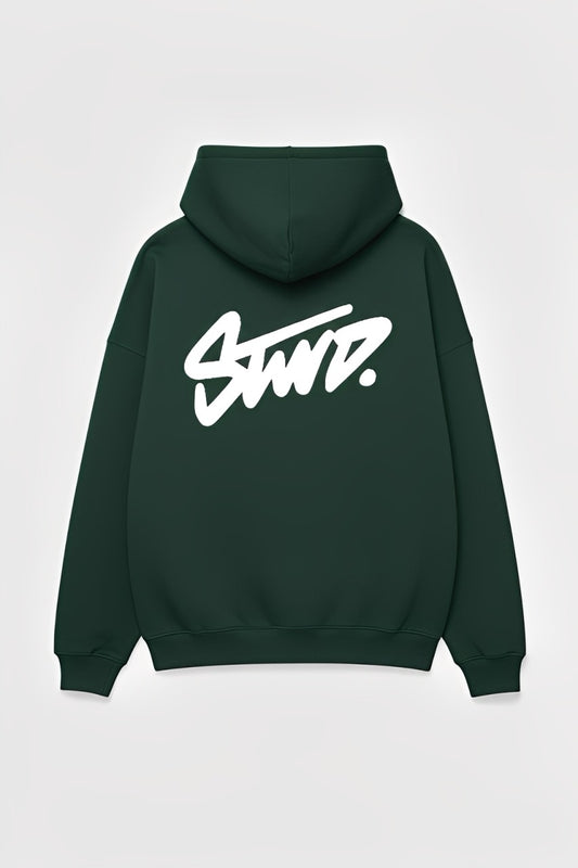 STWD Bottle Green Color Hoodie