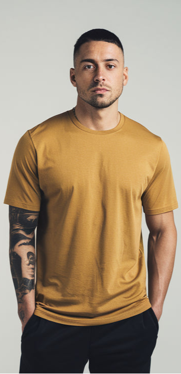 Mustard Color Crew-Neck T-Shirt