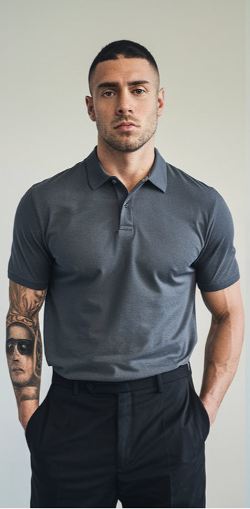 Grey Color Polo T-Shirt