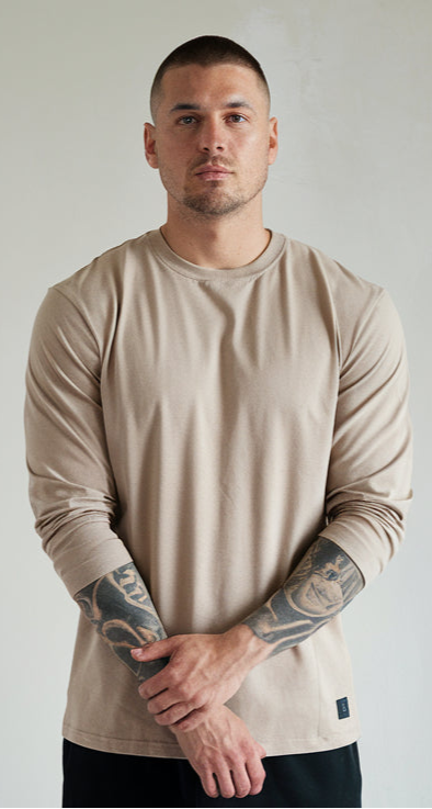 Beige Color Full Sleeves T-Shirt