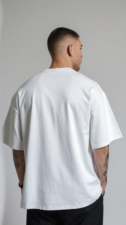 White Color Drop-Shoulder T-Shirt